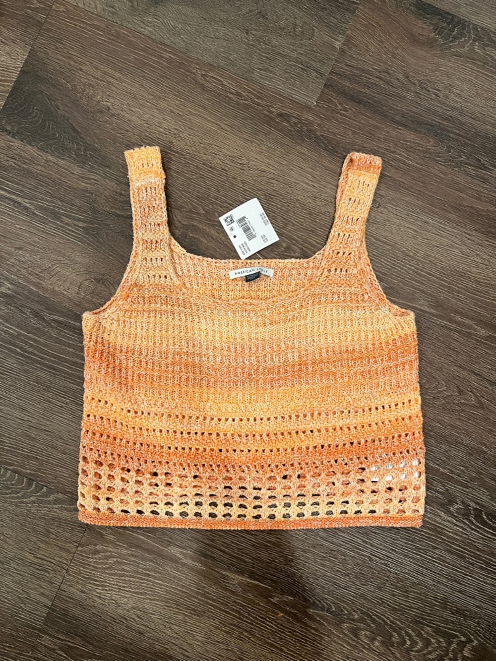 American Eagle Outfitters Orange Cropped Crochet Camisole - XS